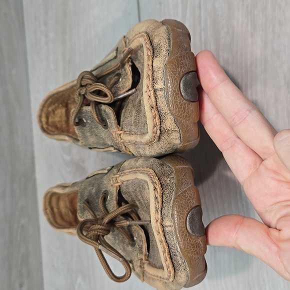 Twistwd X Women Brown Leather Boat Moccasin Shoes Boots Sz 7M - Picture 5 of 10